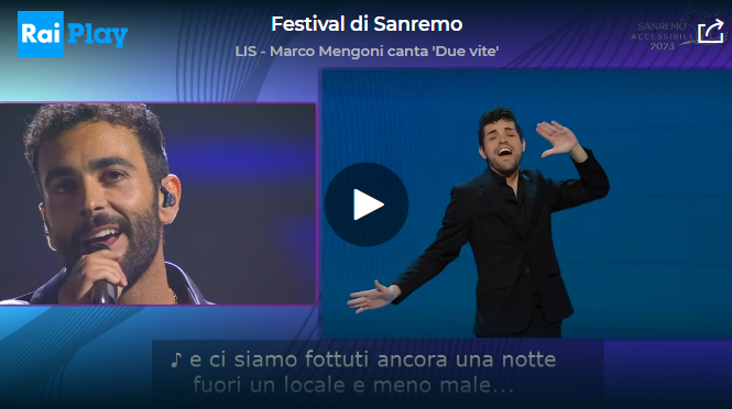 canzone di Sanremo tradotta in LIS